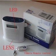 Clock Radio Camera Motion Activated Bathroom LCD Radio Hidden 1080P HD Pinhole Bathroom Spy Camera DVR 32GB